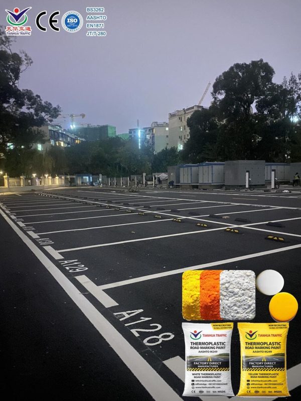 white yellow thermoplastic road marking paint