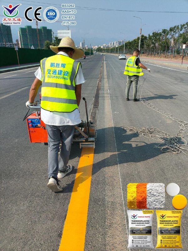 White Yellow Thermoplastic Road Marking Paint Sudan