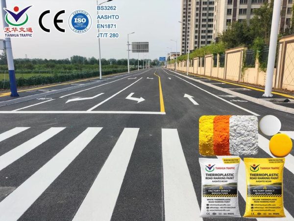 white yellow thermoplastic road marking paint