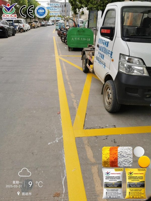 thermoplastic road marking paint application in syria