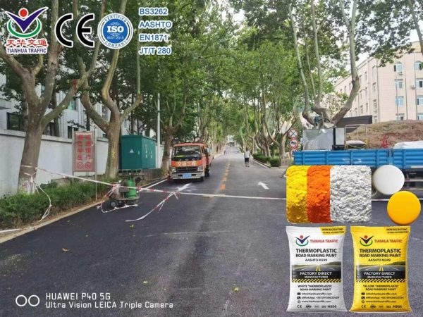 thermoplastic road marking paint application in ethiopia