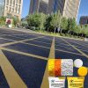 white yellow road marking paint