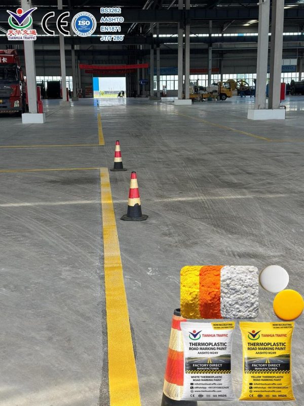 thermoplastic road marking paint white yellow