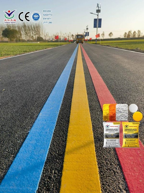 white yellow thermoplastic road marking paint