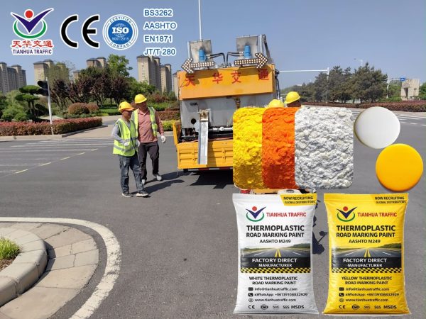 white yellow thermoplastic road marking paint