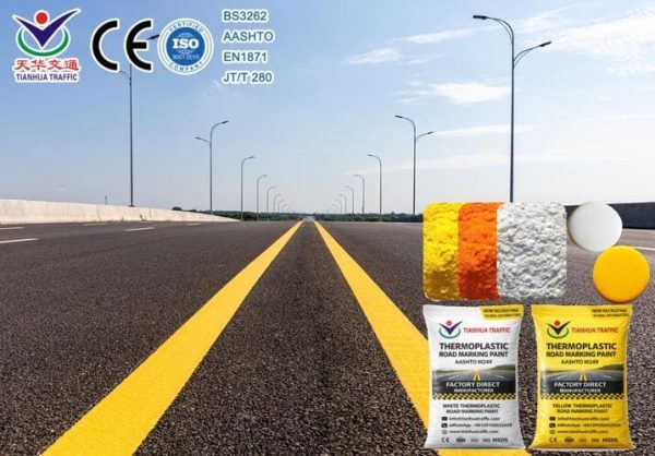 White-parking-lot-marking-paint Yellow Thermoplastic Road Marking Paint