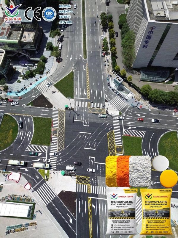 white yellow thermoplastic road marking paint