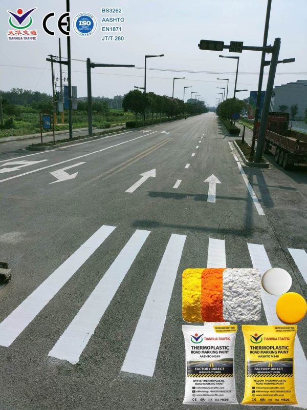 white yellow orange road marking paint