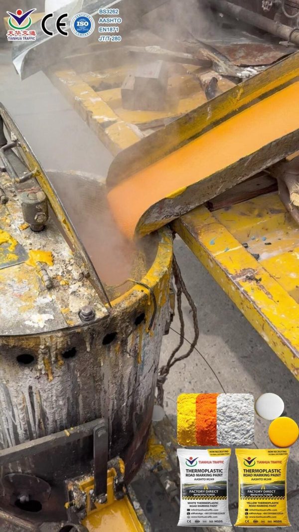 Yellow-ground-marking-spray-paint Yellow Thermoplastic Road Marking Paint