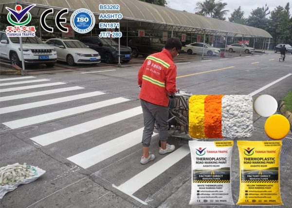 Yellow-highway-striping-paint High-Quality Thermoplastic Road Marking Paint for sale