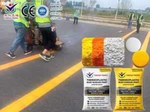 Thermoplastic Road Marking Paint, Yellow Color, 25Kg Plastic Bag