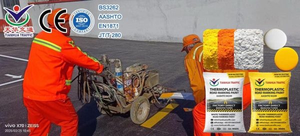 Zebra-crossing-paint-factory-price 0 Glass Bead Thermoplastic Road Marking Paint supplier