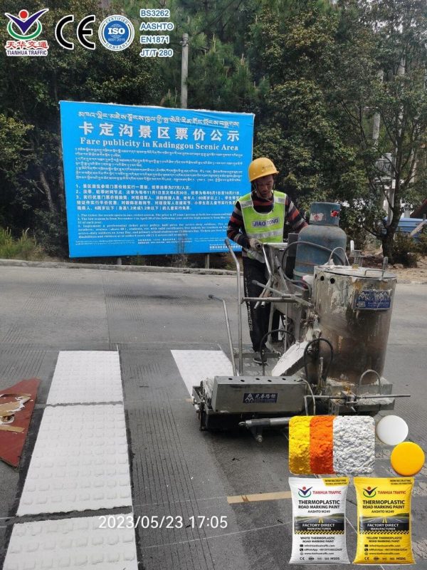Zebra-crossing-paint-for-sale 0 Glass Bead Thermoplastic Road Marking Paint bulk price