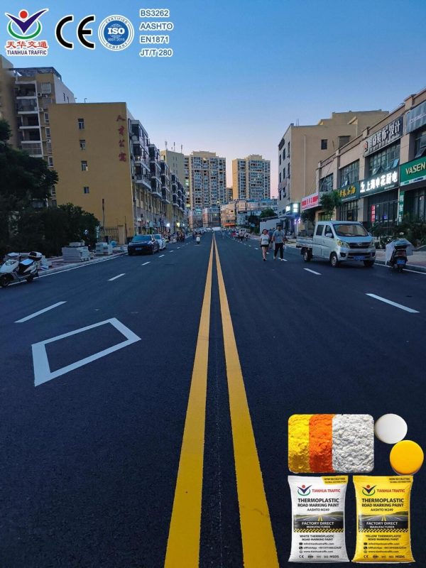 white yellow thermoplastic road marking paint