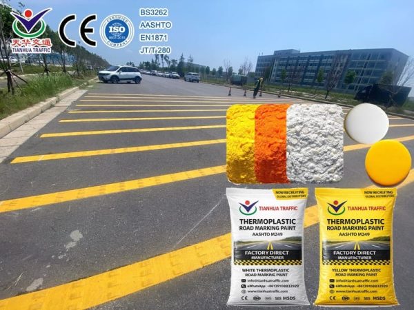 white reflective thermoplastic road marking paint