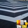 white and yellow road marking paint