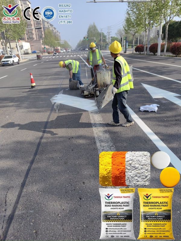 thermoplastic-traffic-paint-factory 40% Glass Bead Thermoplastic Road Marking Paint exporters