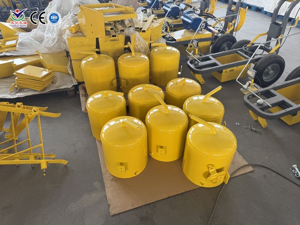 Road marking machine parts workshop manufacturing