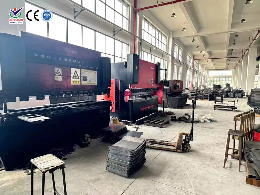 Road marking machine stamping workshop factory production