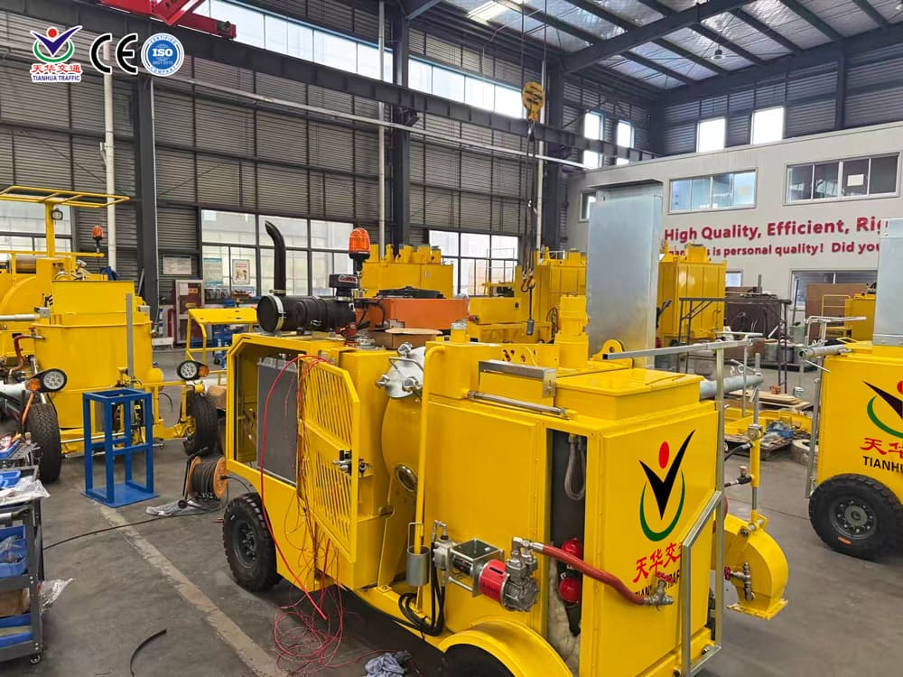 Road marking truck assembly workshop factory production